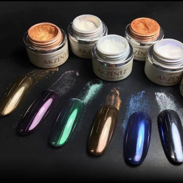Akzentz- Gel Play Pearlescent powder Kit of 6