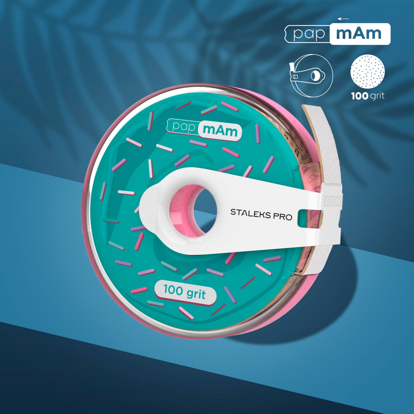 Staleks- Disposable white abrasive tape papmAm EXPERT 100 grit in a plastic case