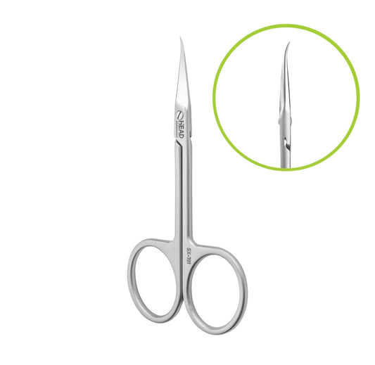 Head Beauty-SX-701 Professional cuticle scissors L-96 mm, blades 21 mm, Hook-shaped tip