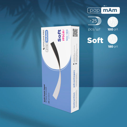 Staleks- Disposable double-sided files papmAm Mix on Soft Foam Layer/ 100|180 - x25