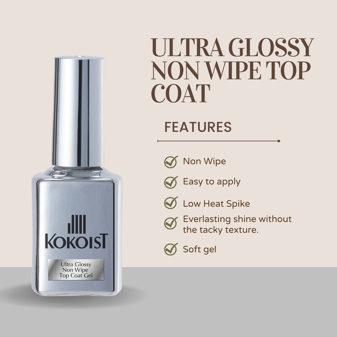 KOKOIST Ultra Glossy Non Wipe Top Coat