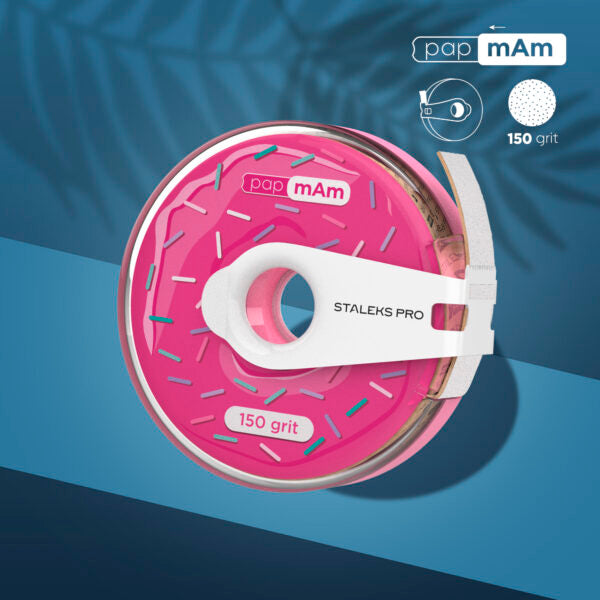 Staleks- Disposable white abrasive tape papmAm EXPERT 150 grit in a plastic case
